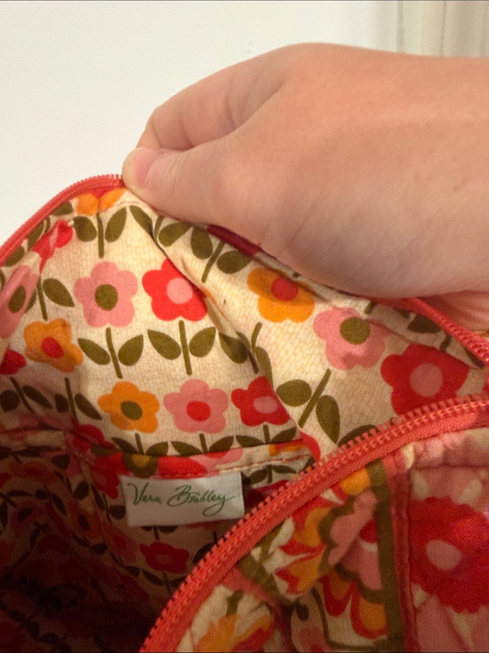 Vera Bradley Coral & Olive Floral Quilted Crossbody - Picture 3 of 3